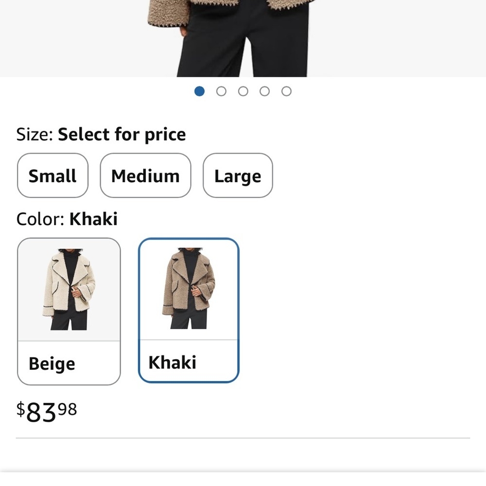 Cozy Tan Sherpa Jacket with Black Trim - Picture 8 of 8